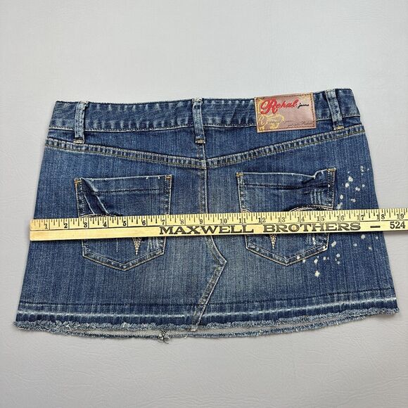 Vintage Rehab Jeans Mini Skirt Womens 11 Medium Wash Denim Y2K NOS - Picture 10 of 16
